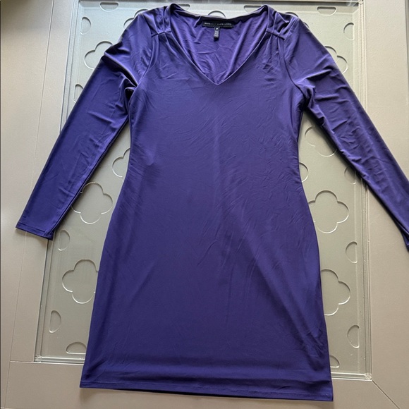 WHITE HOUSE BLACK MARKET Long Sleeve Jersey Stretch Dress Purple, Women’s Small - Picture 13 of 15